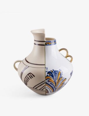 Seletti 混成物 ナツカ 大意 パタン ボーンチャイナ ポーセレイン 低音 Hybrid Nazka Abstract Pattern Bone China Porcelain Vase Amisucos Com Br