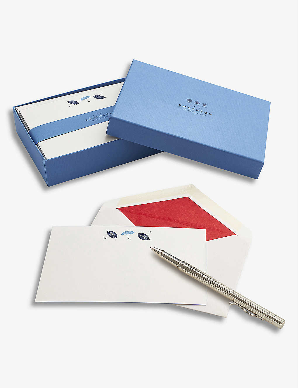 特別セール品】 SMYTHSON アンブレラモチーフ コレスポンデンス カード 10枚パック Umbrella-motif  correspondence cards box of ten #WHITEWOVE www.horusct.esp.br