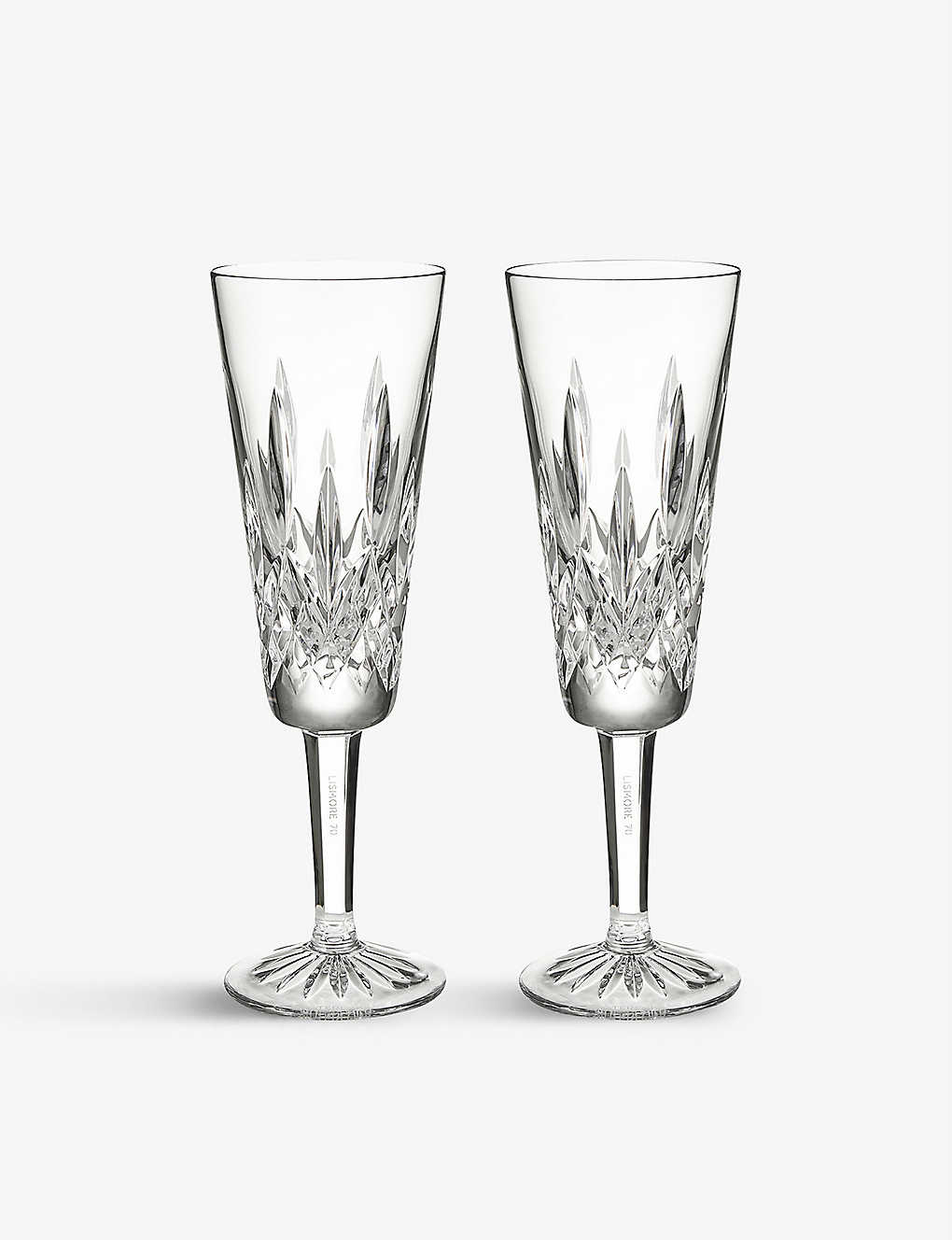 Waterford リズモア エングレーブ クリスタル フルート 2個セット Lismore Engraved Crystal Flutes Set Of Two 超特価