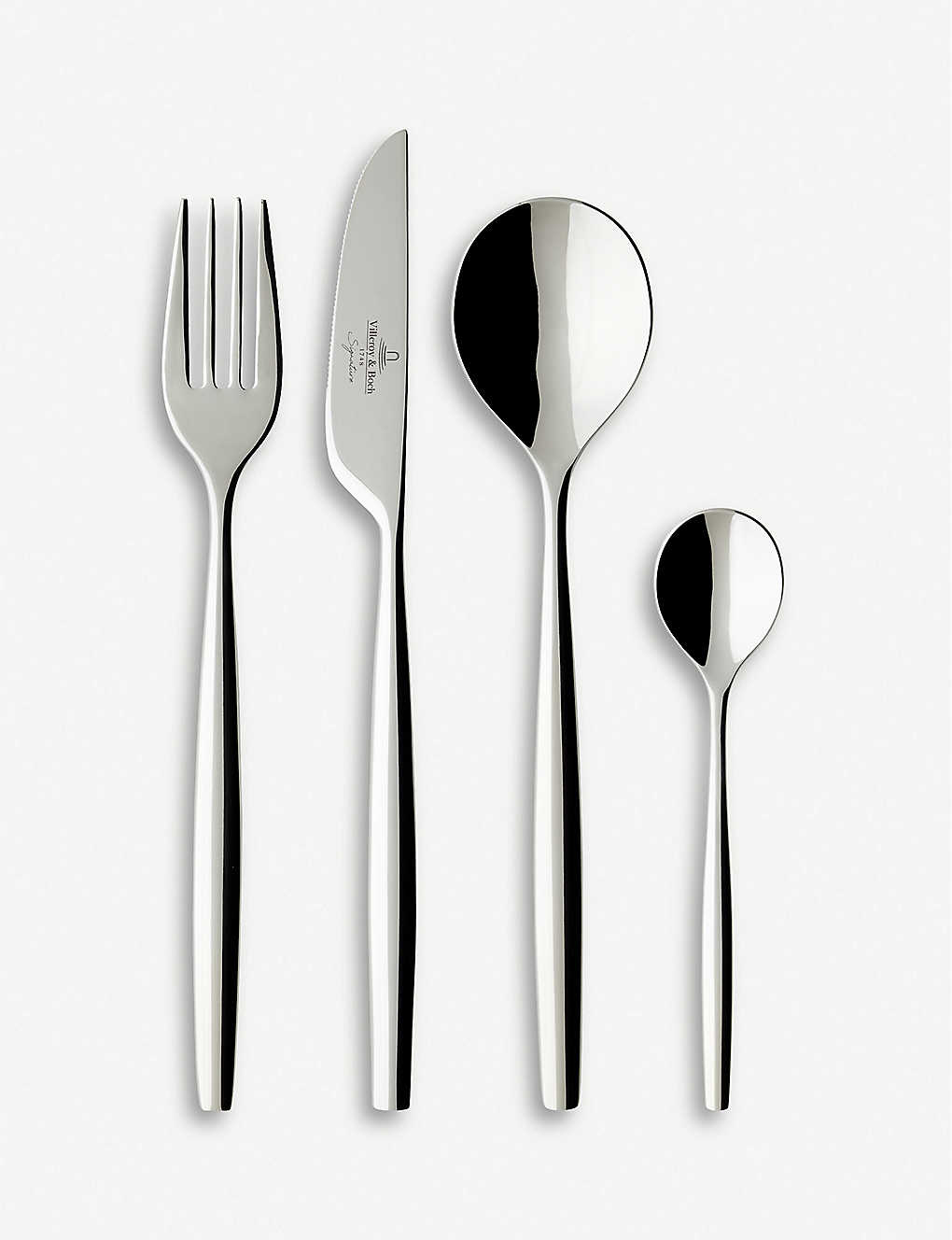 1年保証』 VILLEROY BOCH メトロシック 24ピース ステンレススチール カトラリー セット Metrochic 24 piece  stainless steel cutlery set #SILVER fucoa.cl