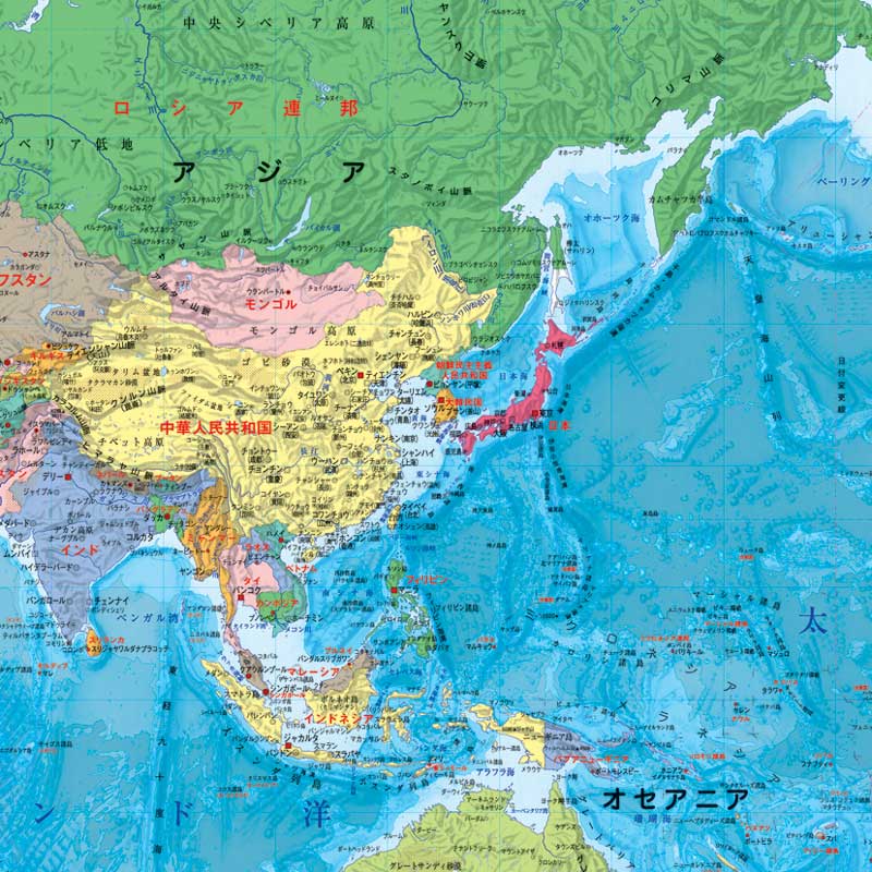 楽天市場 世界地図 ポスター 国別色分け 表面pp加工 行政図 水性ペン 2020年改訂版 グローバルプランニング