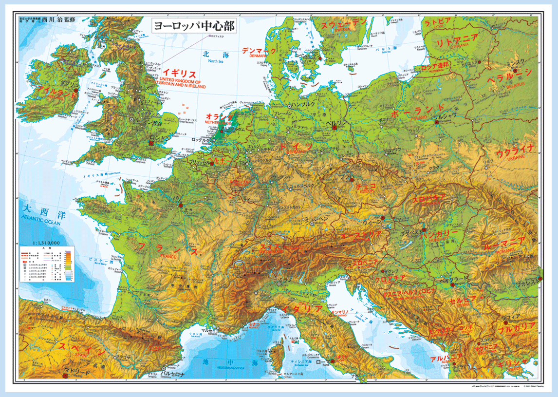 楽天市場 小判 ヨーロッパ中心部地図 タペストリー グローバルプランニング