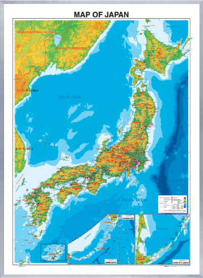 楽天市場 日本地図 地勢図 ポスター グローバルプランニング