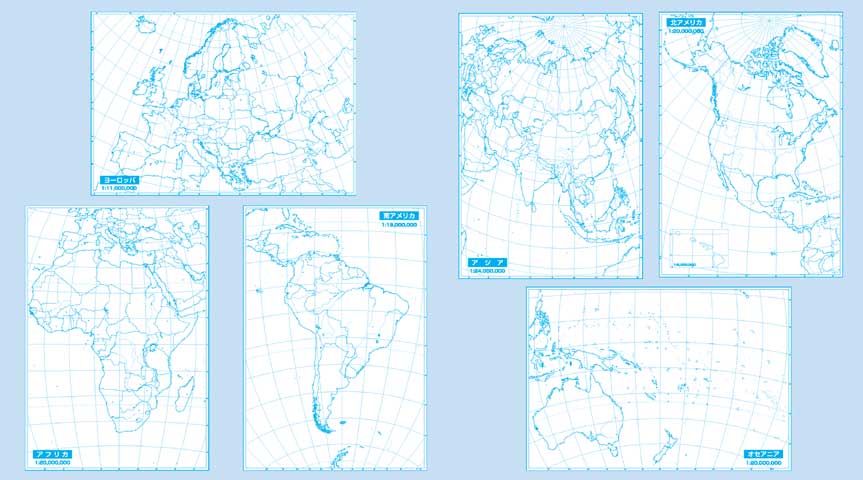 楽天市場 白地図 世界白地図セット A2 世界地図1枚 州別地図各1枚