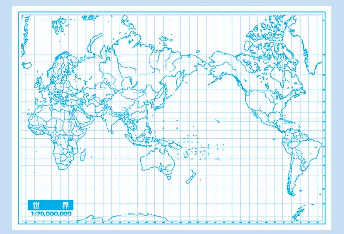 楽天市場 白地図 世界白地図セット A2 世界地図1枚 州別地図各1枚
