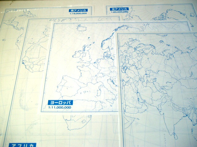 楽天市場 白地図 世界白地図セット 世界地図1枚 州別地図各1枚 計7枚 グローバルプランニング