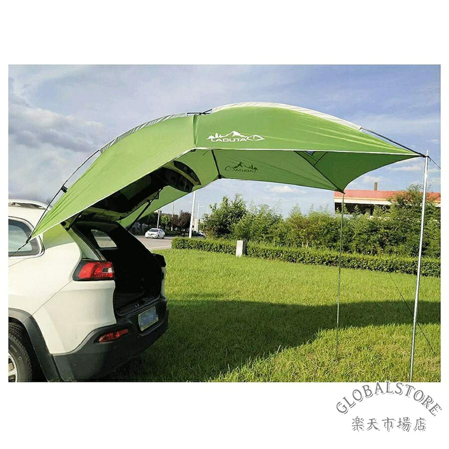 車用テールゲートテントキャノピー 難民キャンプ用 SUV 円蓋 テールゲートシェードオーニングテント 車用雨合羽難民キャンプ 円蓋 手抜かり押しとどめる SUV