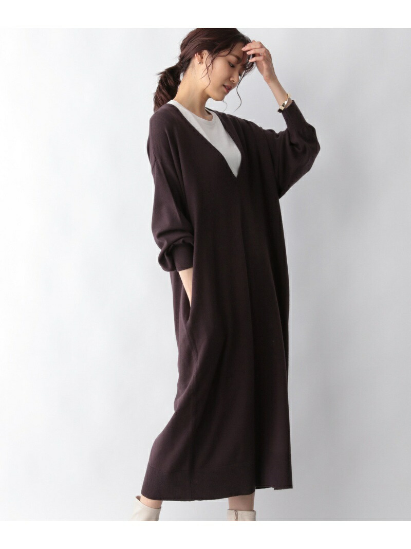 W メルティニットvネックopセット Global Work グローバルワーク ワンピース ニットワンピース ブラウン ベージュ ブラック 送料無料 Rakuten Fashion Novix Com