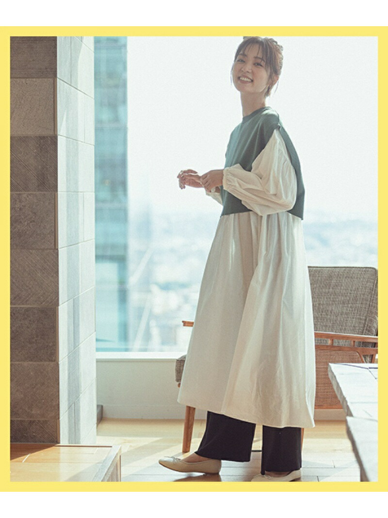 楽天市場 2wayレイヤーワンピセット Global Work グローバルワーク ワンピース 長袖ワンピース グリーン ピンク ベージュ 送料無料 Rakuten Fashion Global Work グローバルワーク