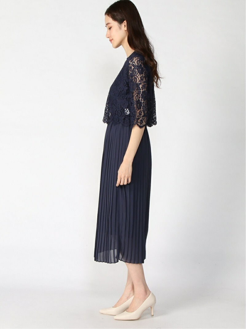 柔らかい Rakuten Fashion レースbl プリーツop D Global Work グローバルワーク ワンピース ワンピースその他 ネイビー ブルー 春夏新色 Dinemore Lk
