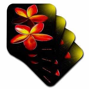3dRose CST_9142_2 プルメリアソフトコースター 8 枚セット 3dRose CST_9142_2 Plumeria-Soft Coasters, Set of 8