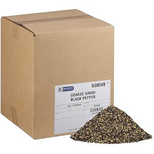 McCormick Culinary Coarse Grind Black Pepper, 25 重量ポンド - One 25 Pound Box Bulk Coarse Ground Black Pepper, Perfect for Back of House Use and Recipe Customization