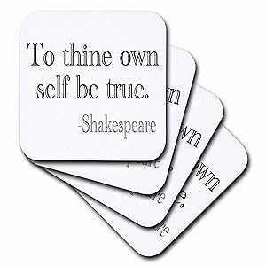 3dRose CST_171933_2 to Thene Own Self Be True ソフトコースター、8 個セット 3dRose CST_171933_2 to Thine Own Self Be True Soft Coasters, Set of 8