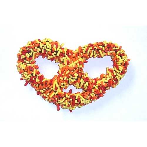 Scott's Cakes ダークチョコレートで覆われたプレッツェル、サマースプリンクル付き、1ポンド透明チェロバッグ入り Scott's Cakes Dark Chocolate Covered Pretzels with Summer Sprinkles in a 1 Pound Clear Cello Bag