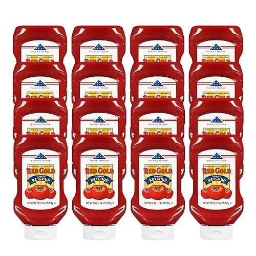 レッドゴールドトマトケチャップ、20オンスボトル（16個パック） Red Gold Tomato Ketchup, 20oz Bottle (Pack of 16)