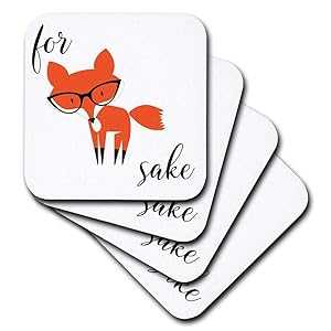 3D ローズ for Fox Sake セラミック タイル コースター、マルチカラー 3dRose 3D Rose for Fox Sake Ceramic Tile Coasters, Multicolor