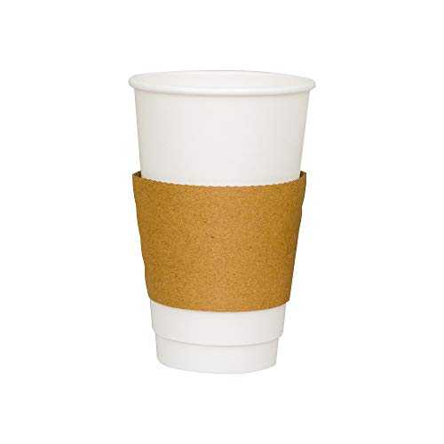 レストランウェア Restpresso クラフト紙コーヒーカップスリーブ - 12/16 / 20 オンスのカップに適合 - 1000 カウントボックス Restaurantware Restpresso Kraft Paper Coffee Cup Sleeve - Fits 12/16 / 20 oz Cups - 1000 count box