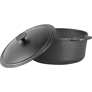 COMMERCIAL CHEF 6.6 Quart Cast Iron Dutch Oven with Dome Lid and Handles