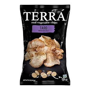 Terra Vegetable Chips, Taro Chips with Sea Salt, 5 Oz (Pack of 12)