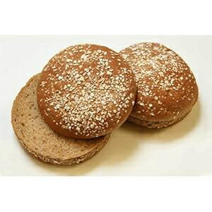 Rotellas ダーク小麦オート麦トッピングハンバーガーバン - 1 パックあたり 8 個 -- 1 ケースあたり 12 パック。 Rotellas Dark Wheat Oat Topped Hamburger Bun - 8 count per pack -- 12 packs per case.