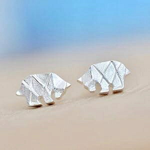 オリガミベア イヤリング (スターリングシルバー 925) - Jamber Jewels Origami Bear Earrings in Sterling Silver 925- Jamber Jewels｜Glomarket 9,176円