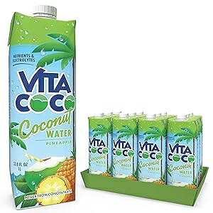 Vita Coco ココナッツウォーター、パイナップル - 自然に水分補給する電解質ドリンク - コーヒー、ソーダ、スポーツドリンクのスマートな代替品 - グルテンフリー - 33.8 オンス (12 個パック) Vita Coco Coconut Water, Pineapple - Naturally Hydr