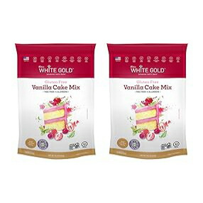 Extra White Gold Vanilla Cake Mix For Baking Cakes Cupcakes Desserts [Gluten Free] [Nut Free] [Free of the Top 14 Major Allergens] 15.9 Ounces (2 Pack)画像