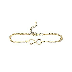 Rebecca Anne Handmade Gold Birthstone Infinity Charm Bracelet - Citrine, Gold Fill, Vermeil - Handmade November Birthday Gift for Her