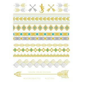 タッセル一時的なメタリックボディアートタトゥー、バレー Tassel Temporary Metallic Body Art Tattoo, The Valley