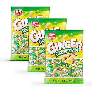 Chun Guang ジンジャー ココナッツ キャンディ、5.6 オンス (3 個パック) Chun Guang Ginger Coconut Candy, 5.6 Ounce (Pack of 3)