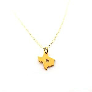 一つ星の州州ゴールドチャームネックレス - 小さな14Kゴールドフィルドジュエリー CY Design Studio Texas State Gold Charm Necklace - Tiny 14k Gold Filled Jewelry