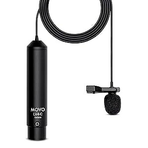 Movo LV4-C カーディオイド XLR ラベリア マイク ファンタム電源 金属ラペル クリップとフロントガラス アクセサリー付き - 音楽、ポッドキャスト、ライブ ストリーム、撮影、または YouTube 録音に最適な外部 Lav マイク Movo LV4-C Cardioid XLR Lava｜Glomarket