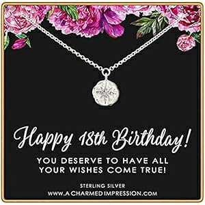 A Charmed Impression 18th Birthday Gifts for Girls ? 18 Year Old Girl Gifts ? 18th Birthday Gifts for Daughter ? Sister Birthday Gift ? Silver Necklace ? Diamond Starburst Charm ? Daughter Gifts from Mom Dad