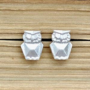 折り紙フクロウ イヤリング (スターリングシルバー) - Jamber Jewels Origami Owl Earrings in Sterling Silver - Jamber Jewels