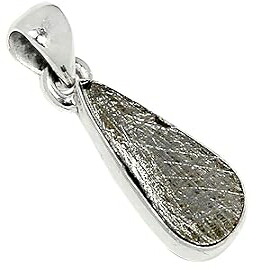 Natural Rocks by Kala Natural Muonionalusta Meteorite Sweden 925 Solid Sterling Silver Pendant 30mm