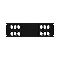 Elite Core RP2U-6X6 ラック パネル、6 つの D シリーズ パンチアウトの 2 グループ、2U Elite Core RP2U-6X6 Rack Panel with 2 Groups of 6 D-Series Punch-Outs, 2U