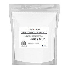 Aroma Depot Citric Acid Powder 3 lb. - I Fine Granules I 100% Natural I Food Grade I Flavoring Agent I Non-GMO I FCC/USP I Grade A I for Cheese Making, Bath Bombs, Cleaning, Bath Bomb & Soapmaking.