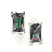 ゴージャスな 2ct ミスティック トパーズ 925 ソリッド スターリング シルバー イヤリング 7mm Natural Rocks by Kala Gorgeous 2ct Mystic Topaz 925 Solid Sterling Silver Earrings 7mm