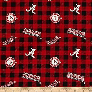 NCAA アラバマ クリムゾン タイド バッファロー チェック柄コットン キルト生地バイ ザ ヤード SYKEL ENTERPRISES NCAA Alabama Crimson Tide Buffalo Plaid Cotton Quilt Fabric By The Yard