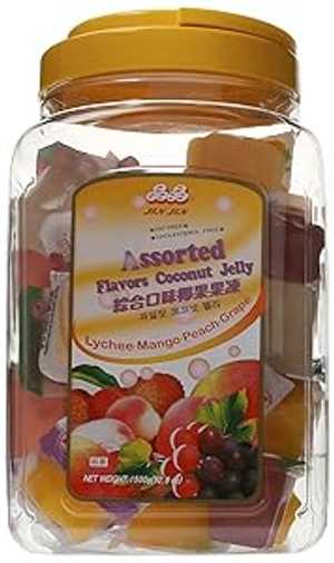 Jin Jin 詰め合わせフルーツ ココナッツ キャンディ ライチ マンゴー ピーチとグレープ ゼリー カップ 52.9 オンス コンテナ Jin Jin Assorted Fruit Coconut Candy Lychee Mango Peach and Grape Jelly Cups 52.9 Ounce Container