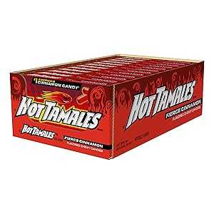 Hot Tamales Fierce Cinnamon Candy, 5oz Theater Box, Pack of 12