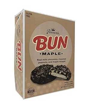 Pearson's Maple BUN Cluster Bar | Roasted Peanuts, Real Milk Chocolate, and Maple Nougat | Pack of 24 |Individually Wrapped