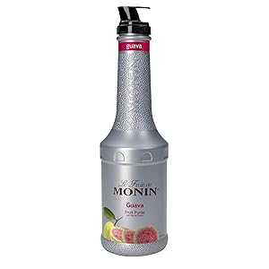 Monin - Guava Fruit Pur・・e, Juicy Guava Taste, Perfect for Lemonades, Teas, Cocktails, Mocktails, Culinary Dishes & More, Vegan, Non-GMO, Gluten-Free (1 Liter)