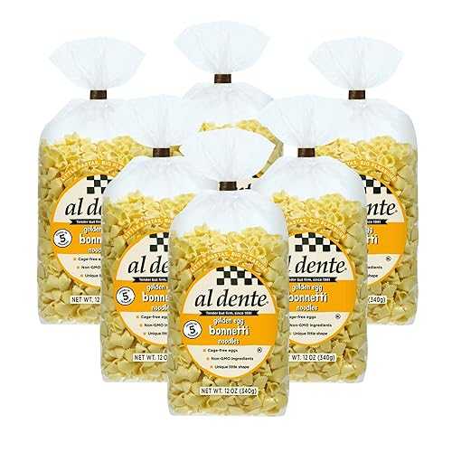 Al Dente Golden Egg Bonnetti All-Natural, Hand-Crafted Egg Pasta. Delicious and Versatile - Classic Pasta Noodles Made with Cage-Free Eggs and Semolina, 12薬局衡オンス Bags (Pack of 6)