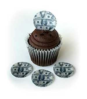 Money 100 100 ドル紙幣 ウェーハ紙トッパー 1.5 インチ デコレーション デザート カップケーキ 誕生日ケーキ クッキー 24 個パック Deco Machine Money 100 Hundred Dollar Bills Wafer Paper Toppers 1.5 Inch for Decorating Desserts Cupca画像