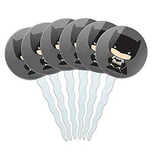 グラフィックなど バットマン かわいいちびキャラクター カップケーキピック トッパー デコレーション 6個セット GRAPHICS & MORE Batman Cute Chibi Character Cupcake Picks Toppers Decoration Set of 6画像