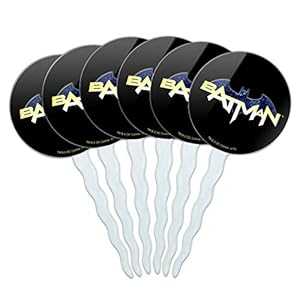 グラフィックなど バットマン ロゴ カップケーキピック トッパー デコレーション 6 個セット GRAPHICS & MORE Batman Logo Cupcake Picks Toppers Decoration Set of 6画像