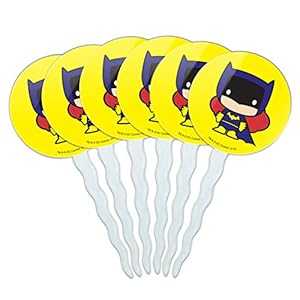 グラフィックなど バットマン バットガール かわいいちびキャラクター カップケーキピック トッパー デコレーション 6個セット GRAPHICS & MORE Batman Batgirl Cute Chibi Character Cupcake Picks Toppers Decoration Set of 6画像
