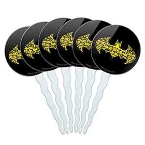 グラフィックなど バットマン バットマン アイコン ロゴ カップケーキピック トッパー デコレーション 6個セット GRAPHICS & MORE Batman Batman Icons Logo Cupcake Picks Toppers Decoration Set of 6画像