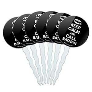 グラフィックなど バットマン キープ カーム アンド コール カップケーキ ピック トッパー デコレーション 6 個セット GRAPHICS & MORE Batman Keep Calm and Call Cupcake Picks Toppers Decoration Set of 6画像
